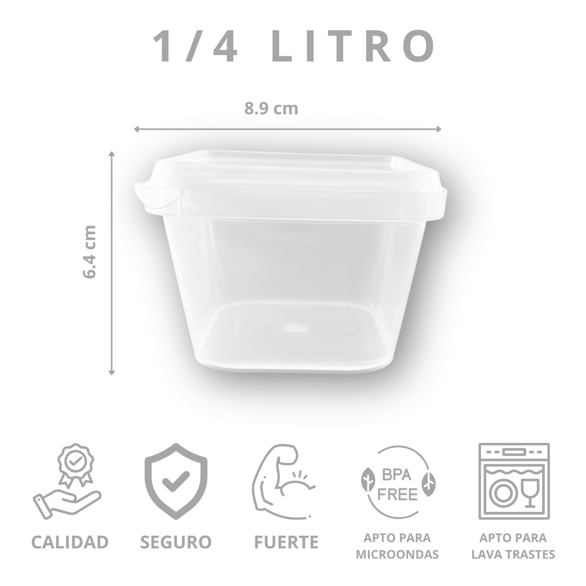 Bote cuadrado 1/4 litro