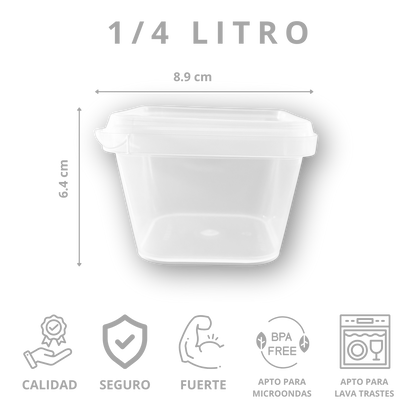 Bote cuadrado 1/4 litro